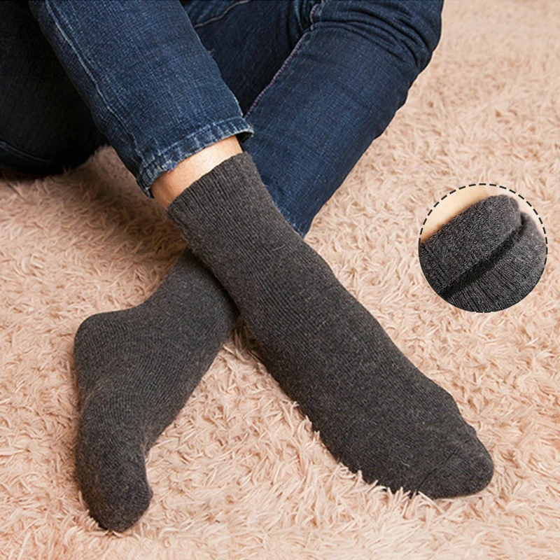 1 Pairs Winter Warm Women Socks Merino Wool Men Super Thicker Solid Against Cold Thermal Plush Thick Snow Terry Socks 5
