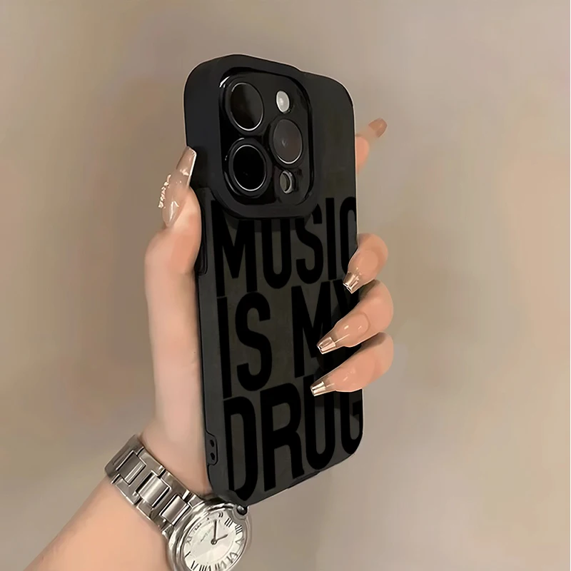Shockproof 'Music Is My Drug' Phone Case - Premium Protective Cover