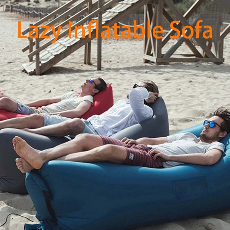 New Fashion Pure Color Inflatable Sofa Camping Lazy Bag Bed Garden