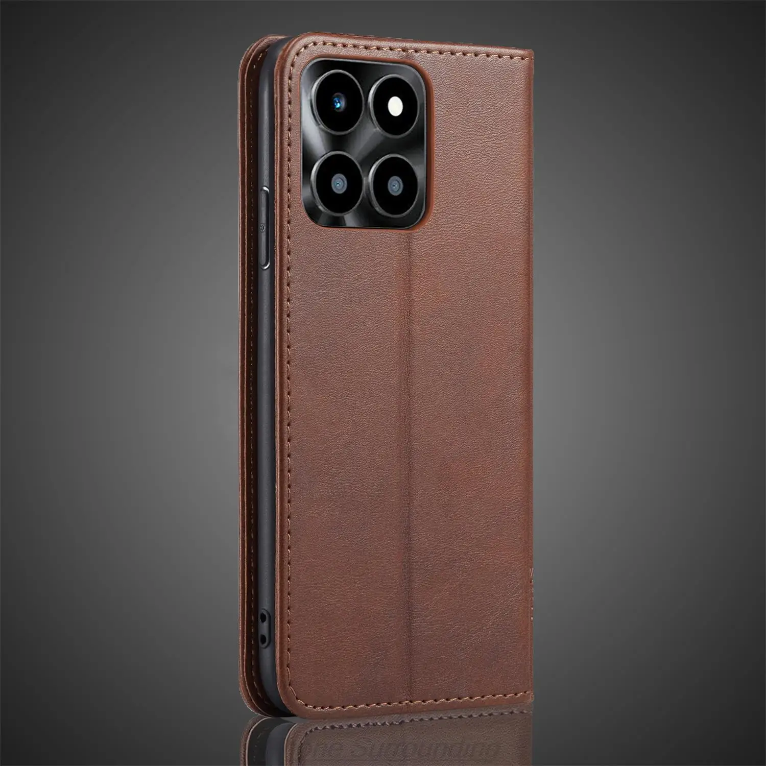 Atração Magnética Flip Leather Case para Huawei Wallet Case Titular do Cartão Coldre Honor X6a - Image 5