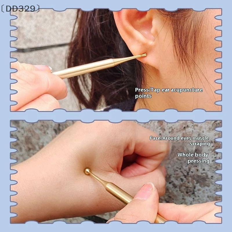 〔DD329〕Acupuncture Pen Manual Body Trigger Point Probe Pen Deep Tissue Massage,Dual Head Facial Reflexology Tools