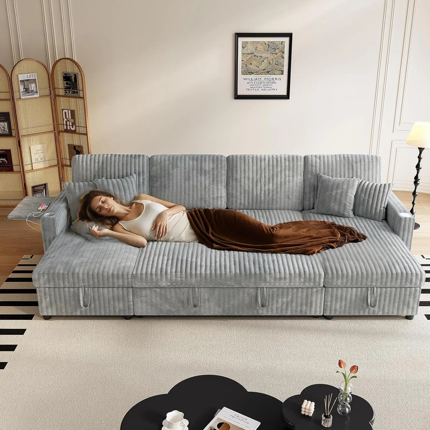 Convertible U-Shaped Sleeper Sofa 5
