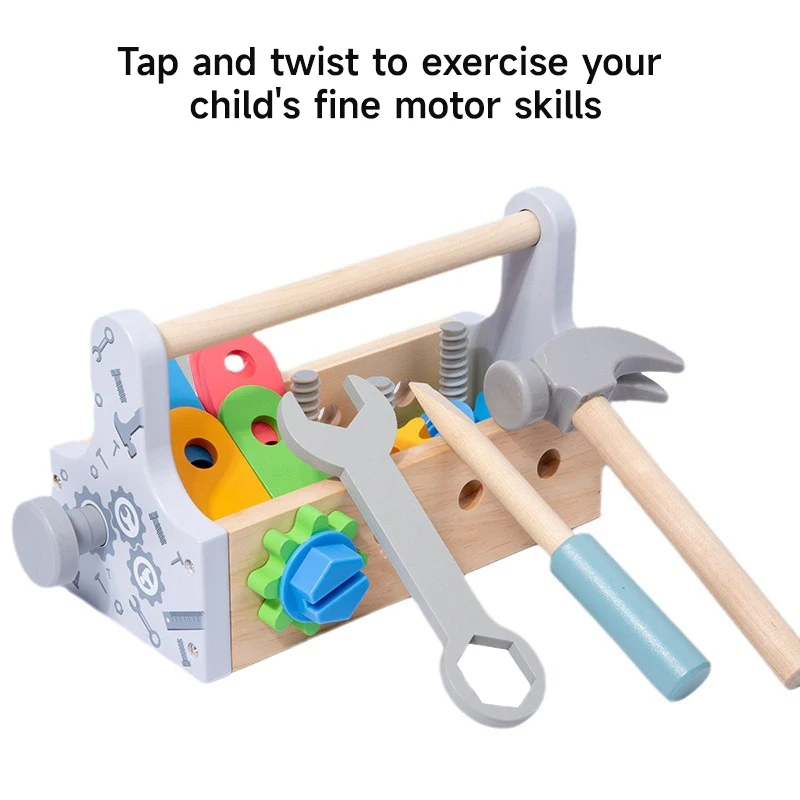 Montessori Children Wooden Tool Set Toys Pretend Play Tool Kit Construction Tools Simulation Repair Carpenter Toys Gift