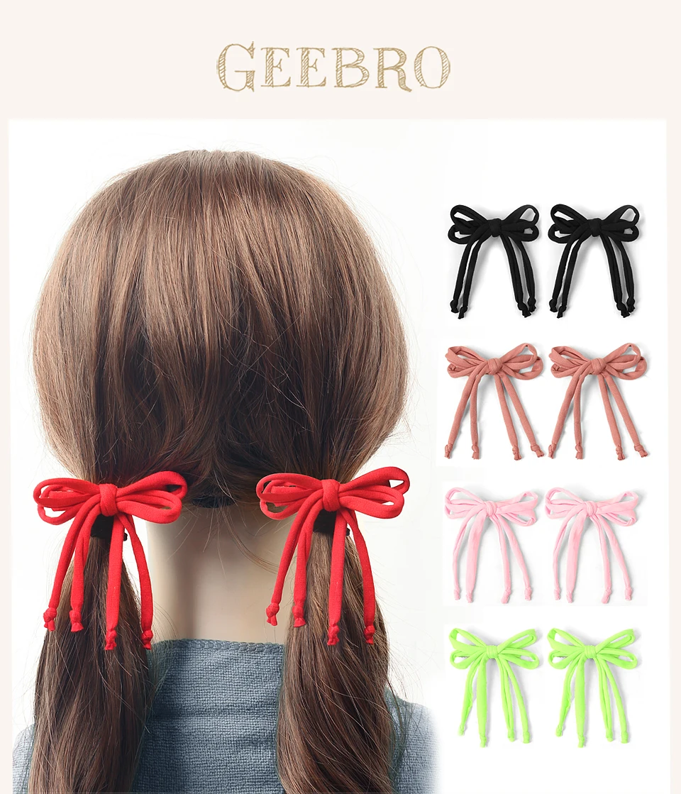Mode Weben niedlichen Schleifen Haarnadel für Kinder Mädchen Baby Stirnband Kinder elastischen Stirnband klassische All-Match Kopf bedeckung Haar acce – Detail 1
