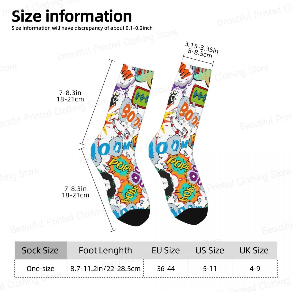 Vibrant Pop Art Graffiti Novelty Socks