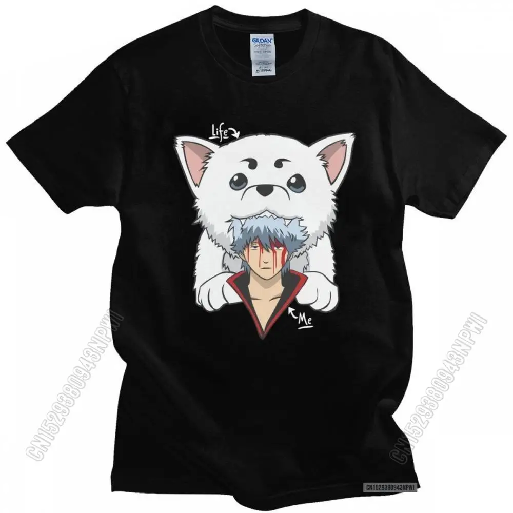 Maglietta Kawaii Gintama Gintoki Sakata Per Uomo Tessuto Morbido Maglietta Sadaharu Maglietta Grafica Cotone Anime Manga Tee Top Merch