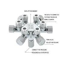 Stainless steel multi-channel Aquarium CO2 separator distributor check valve fish tank CO2 generator CO2 regulator accessories 2