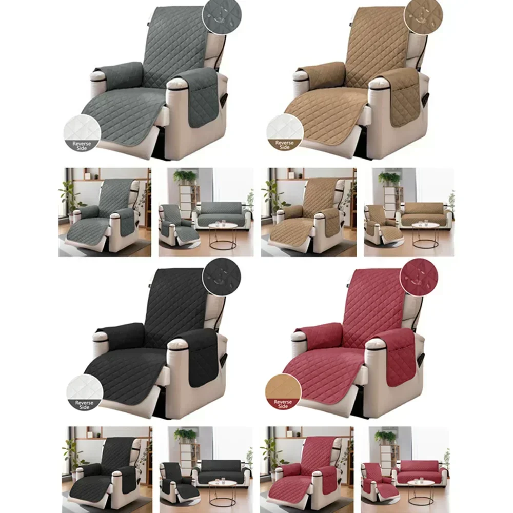 100% Waterproof Recliner Chair Cover Washable Couch Covers for Kids Pets Dogs Slipcover Furniture Protector with Elastic Straps 6