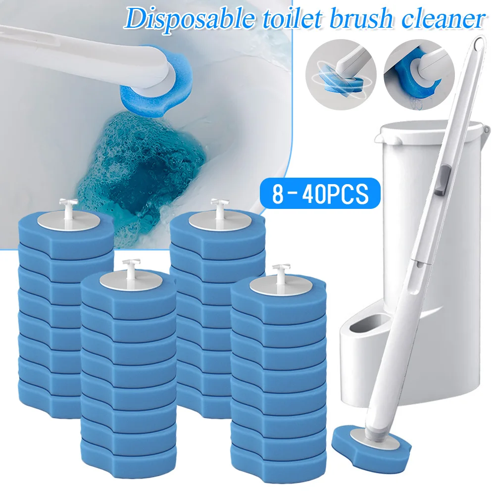 Wallmounted Disposable Toilet Brush Cleaner with 8/16/24PCS Brush Head