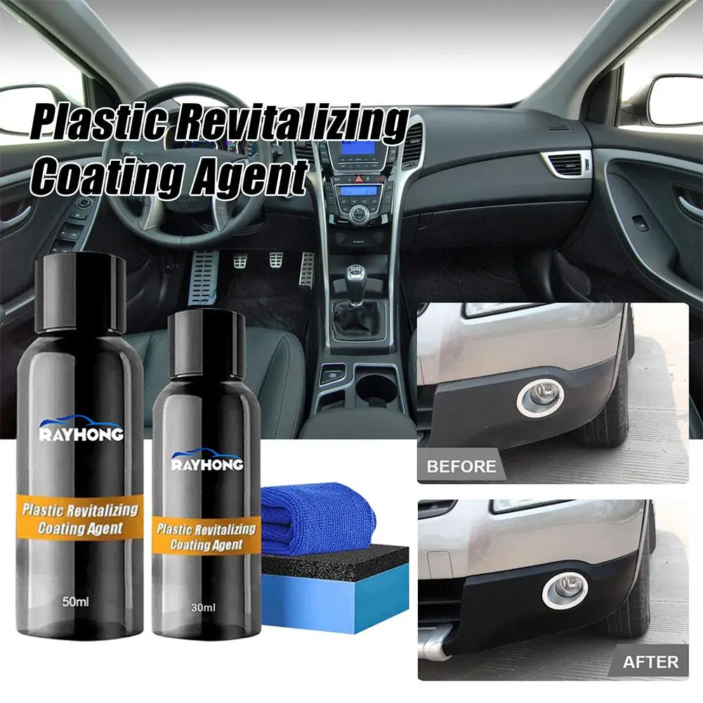 

Car Plastic Restorer Agent Plastics Revitalizing Coating Agent Cleaning 50ml Parts Remove Deep Stains Refurbish O9k5