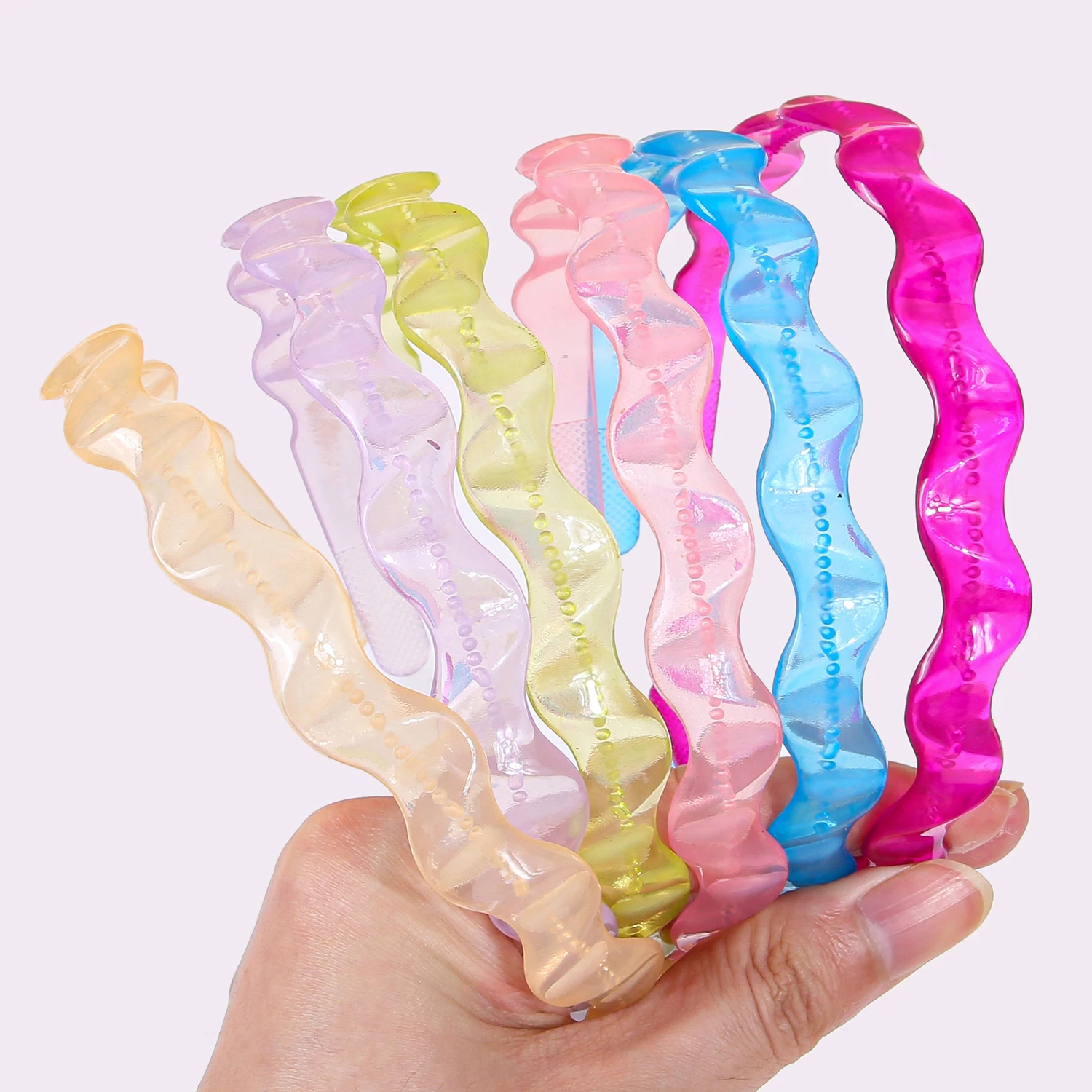 6 stücke Mode Kunststoff Welle Stirnbänder Mädchen Kunststoff Haarbänder Frauen Stirnbänder Mädchen Kinder Kinder Haar Zubehör