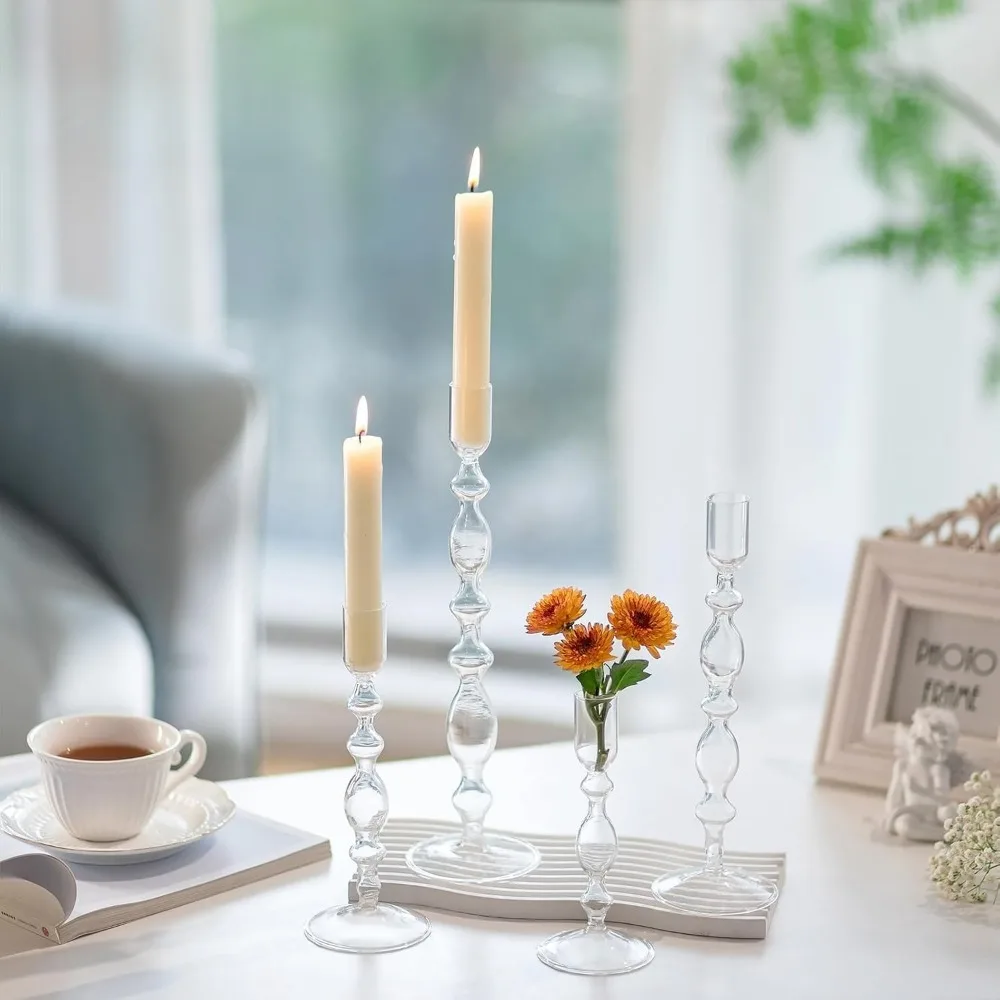 Elegant 4-Piece Candle Holder Set for Modern Decor and Events