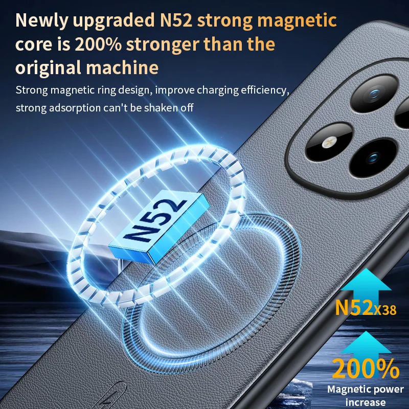 Luxury Magnetic Leather Shockproof Phone Case - Skin-Feel, Anti-Fall Cover