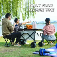 Collapsible Folding Utility Beach Cart Wagon Heavy Duty Large Capacity Fold Wagon Ourdoor Trolley Portable Garden Camping Cart 4