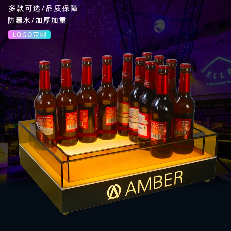LED double-layer brown ice bucket KTV champagne bucket bar nightclub dedicated beer red wine box