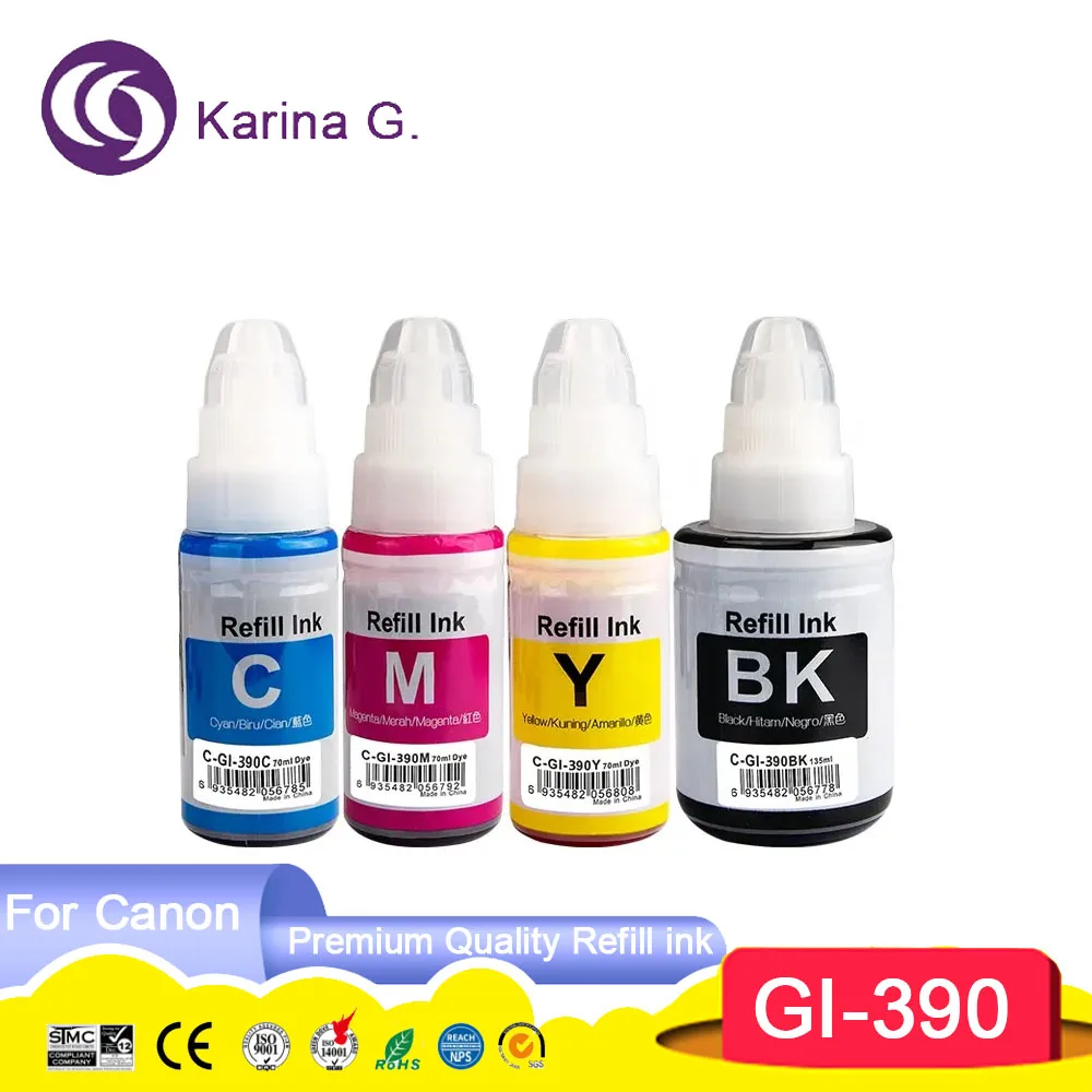 GI390 GI 390 GI-390 Compatible Bottle Water Based Refill Tintas Ink for PIXMA G