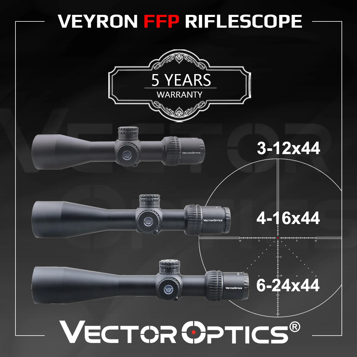 

Vector Optics Veyron 3-12/4-16/6-24x44 FFP Riflescope Ultra Compact Air Rifle Scope For Air Guns&Light Weight Firearms