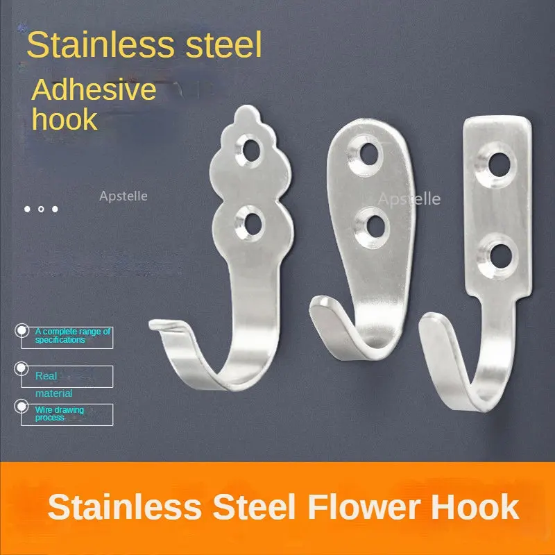 

1pcs Duty Wall Mount Coat Hooks for Kitchen Stainless Steel Hooks Hanger Heavy Cabinet Bathroom Shower Hanger