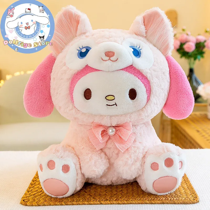 

2024 New Kawaii Sanrio My Melody Plush Animal Dolls Cartoon Cute Plushies Toy Pillow Room Decoration Kids Toy Birthday Gifts