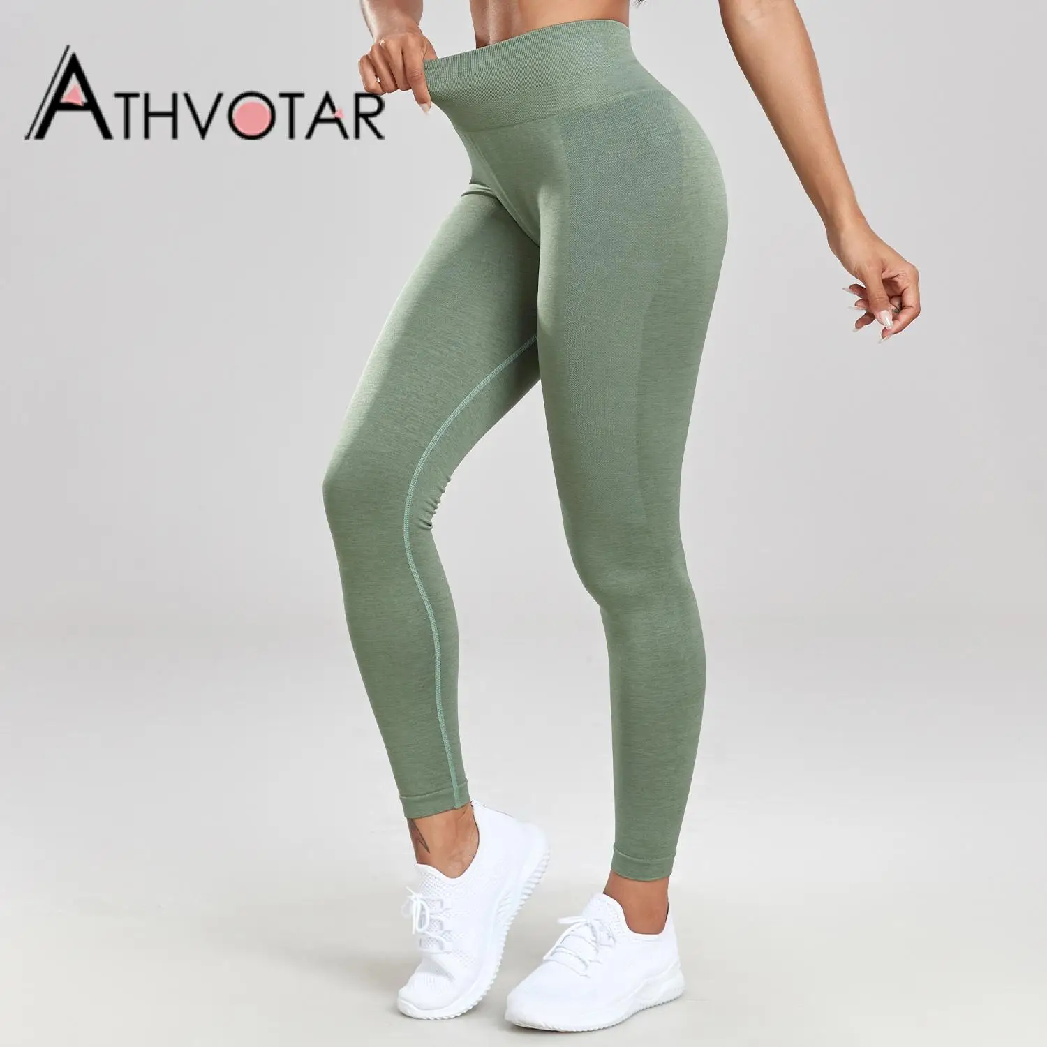 

ATHVOTAR Leggings Women High-Waisted Fitness Running 26 Colors Push Up Seamless Tight Sports Legging Basic Female New Leggings