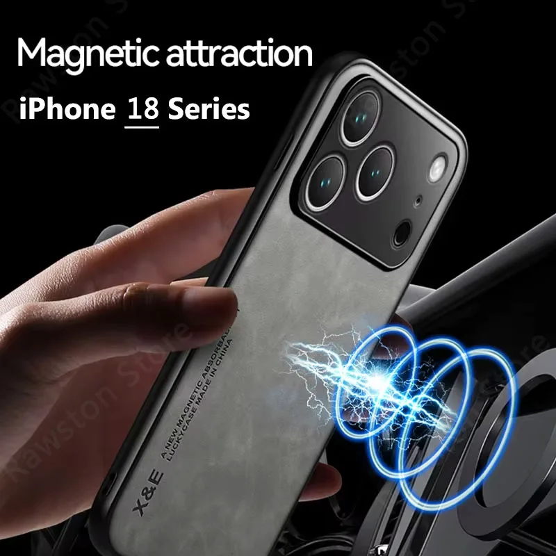 Premium Magnetic Leather Phone Case with MagSafe and Car Holder Compatibility