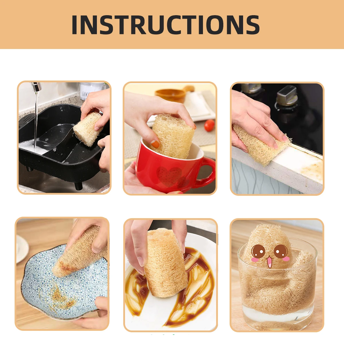 Eco-Friendly Natural Loofah Exfoliating Sponge