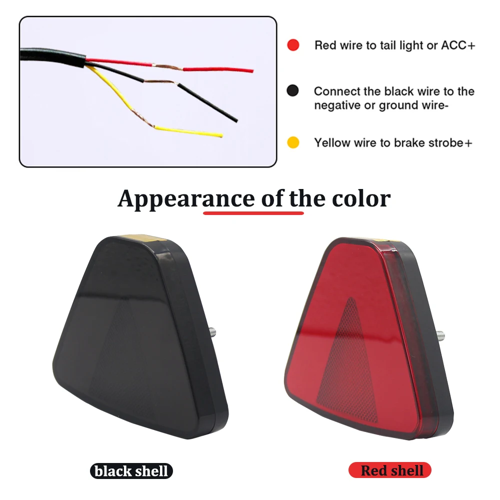 Universal Square Red LED 3rd Brake Light - 43 LED High Mount Stop Safety Lamp For Cars & Trucks