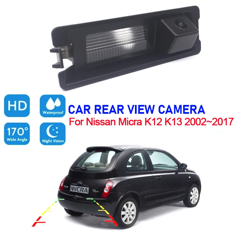 

Backup Rear View camera For Nissan Micra K12 K13 2002 ~ 2017 CCD Night Vision parking Camera Waterproof high quality RCA