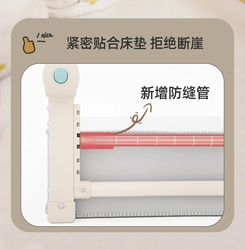 Portable Baby Bed Rail Lightweight Foldable Guardrail with Extra Anti-Gap Bar Universal Fit for Travel Cribs & Twin/Full Beds