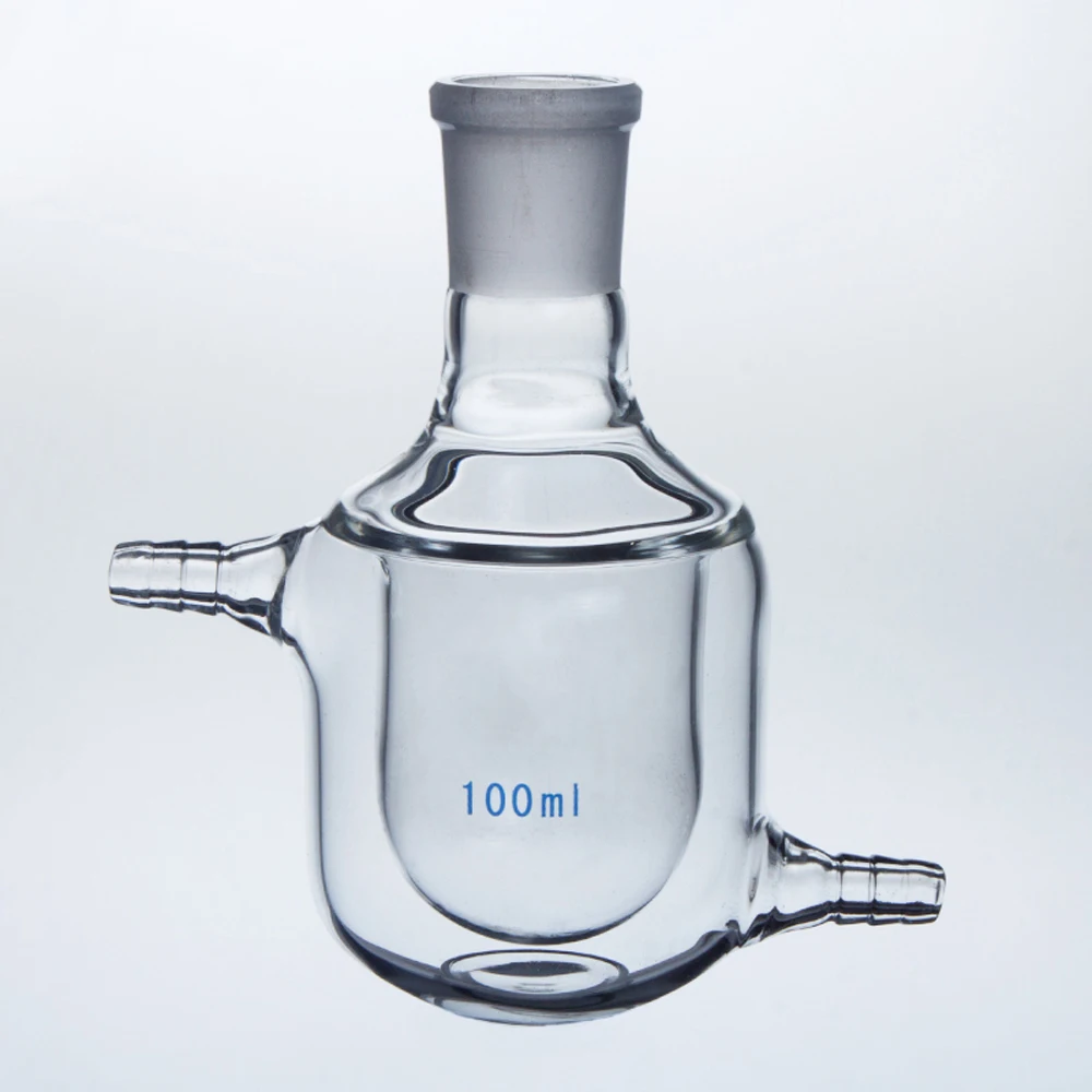 25/50/100/250/500ml Double Layer Jacketed BORO Reactor Bottle Laboratory Graduated School lab volumetric flask
