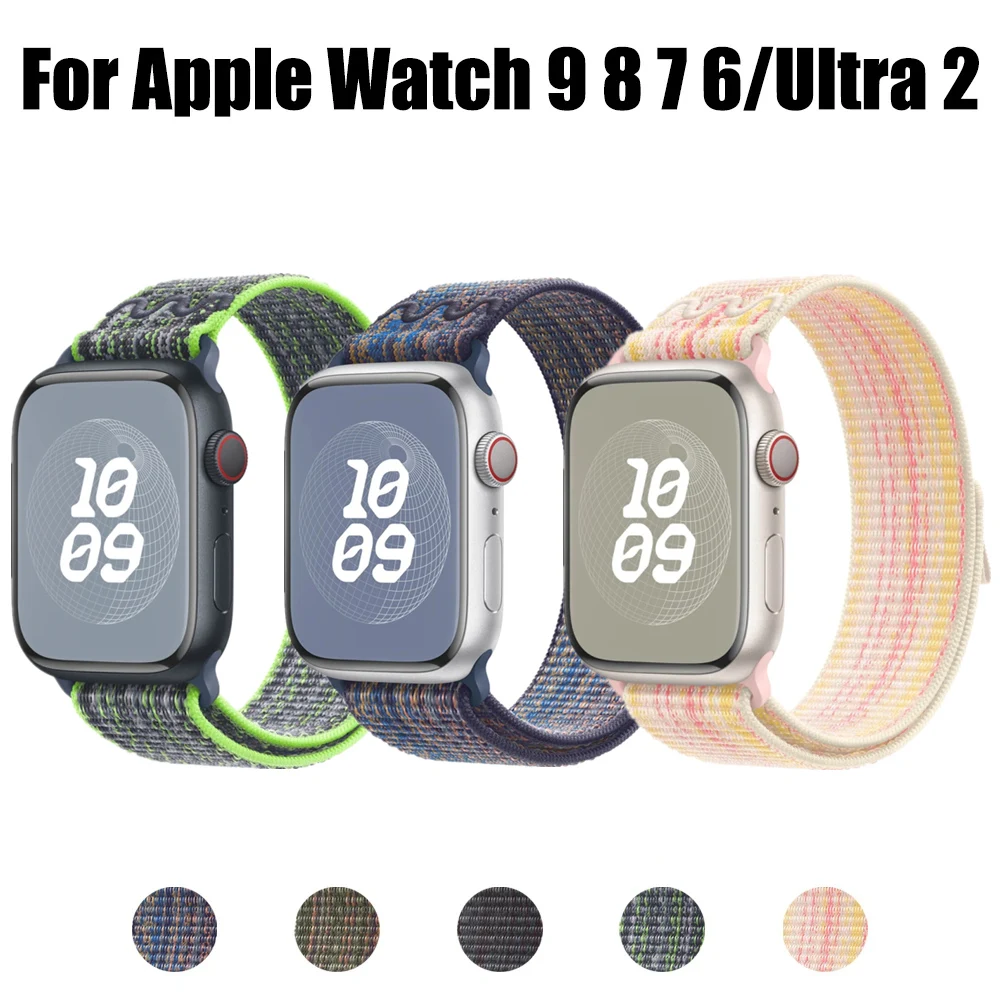 Cinturino Sportivo In Nylon Per Cinturino Apple Watch 49Mm Per Cinturino Nike Cinturino Iwatch 9 8 7 6 5 Se Ultra 2 45Mm 44Mm 41Mm 42Mm 38