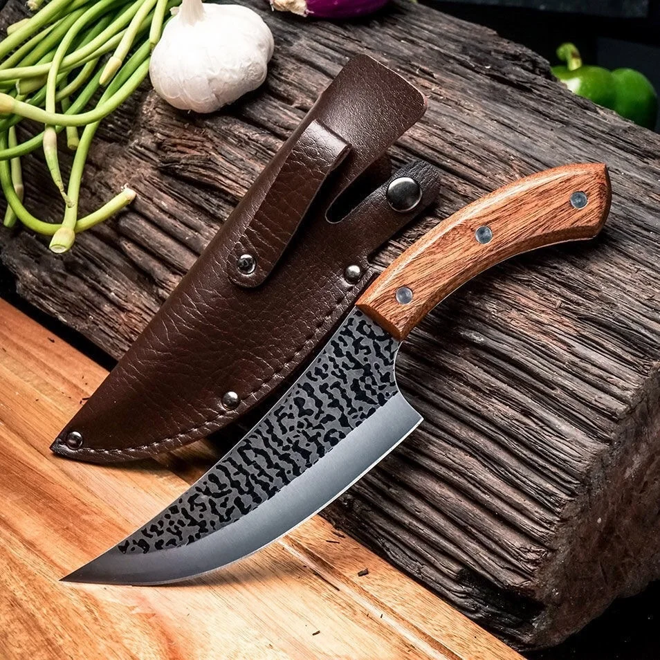 

Hammer Pattern Forged Sharp Stainless Steel Butcher Cut Lamb Boning Knife Skinning Blade
