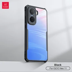 Xundd Airbag Anti - Drop Clear Case with Anti - Fingerprint Acrylic+TPU Design for Acrylic and TPU (Black Stripes Clear)