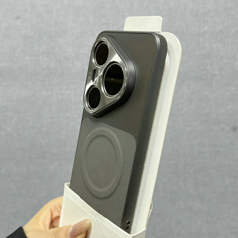 Luxury Fabric Texture Magnetic Armor Case with Wireless Charging Capability