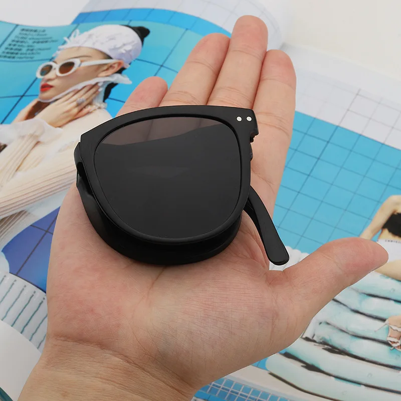 Folding Sunglasses For Women Oval Frame Uv400 Protection_voghion.com