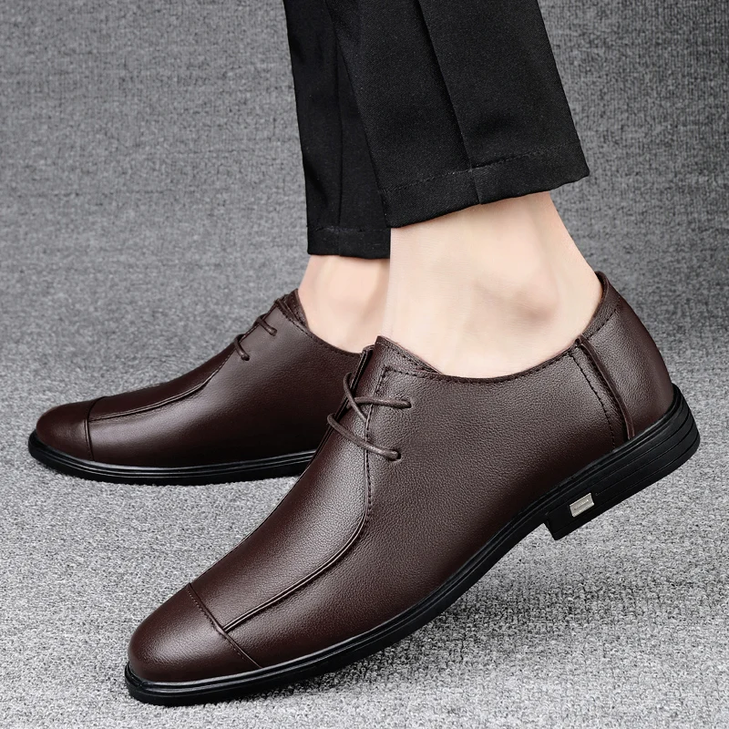 

New Trend 2023 Leather Shoes Men Luxury Brand Casual Man Shoes Top Quality Walking Shoes For Mens Comfortable Male Leather Shoes