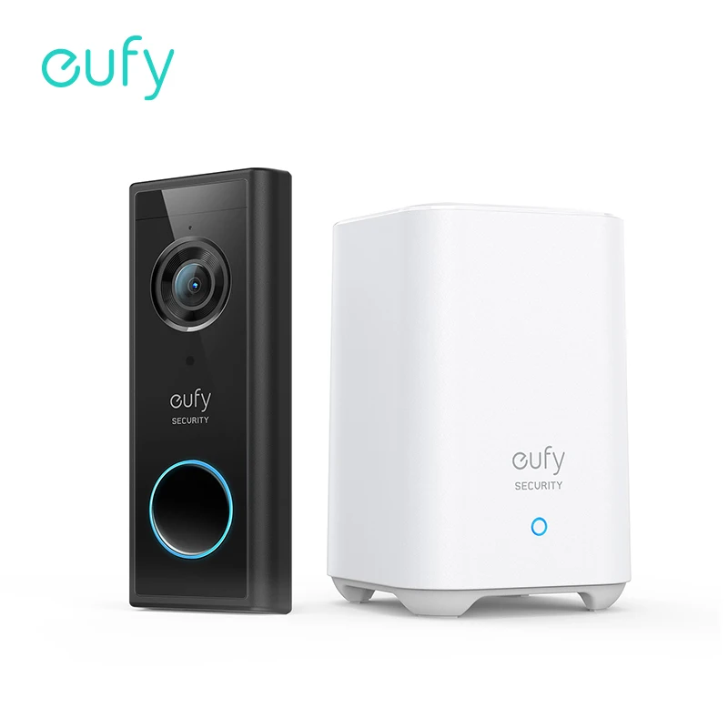 Камера видеонаблюдения eufy с зашифрованным видеозвонком (питание от аккумулятора) звонок беспроводной , разрешение 2K, локальное хранилище без ежемесячных сборов, умный дом видеоглазок для двери