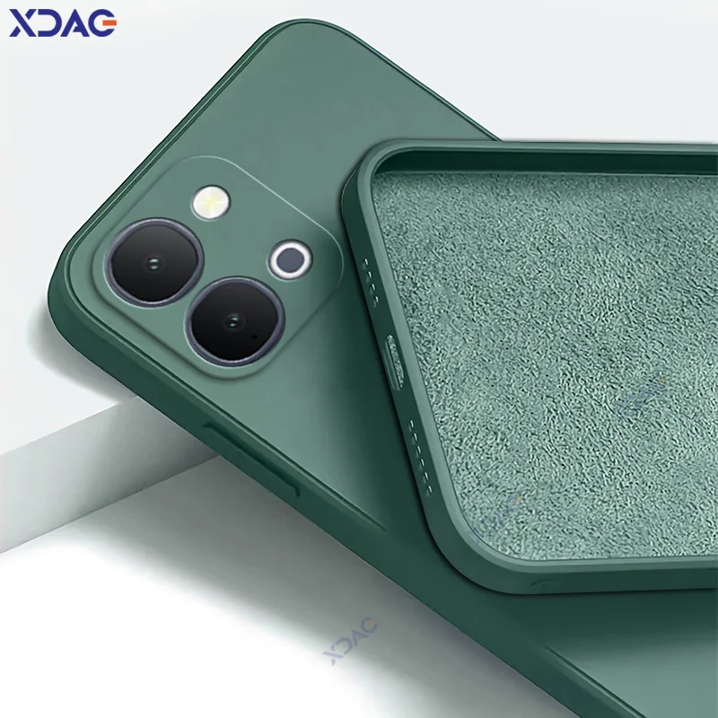 Premium Liquid Silicone Shockproof Phone Case with Internal Flocking and Soft Back Cover Housing