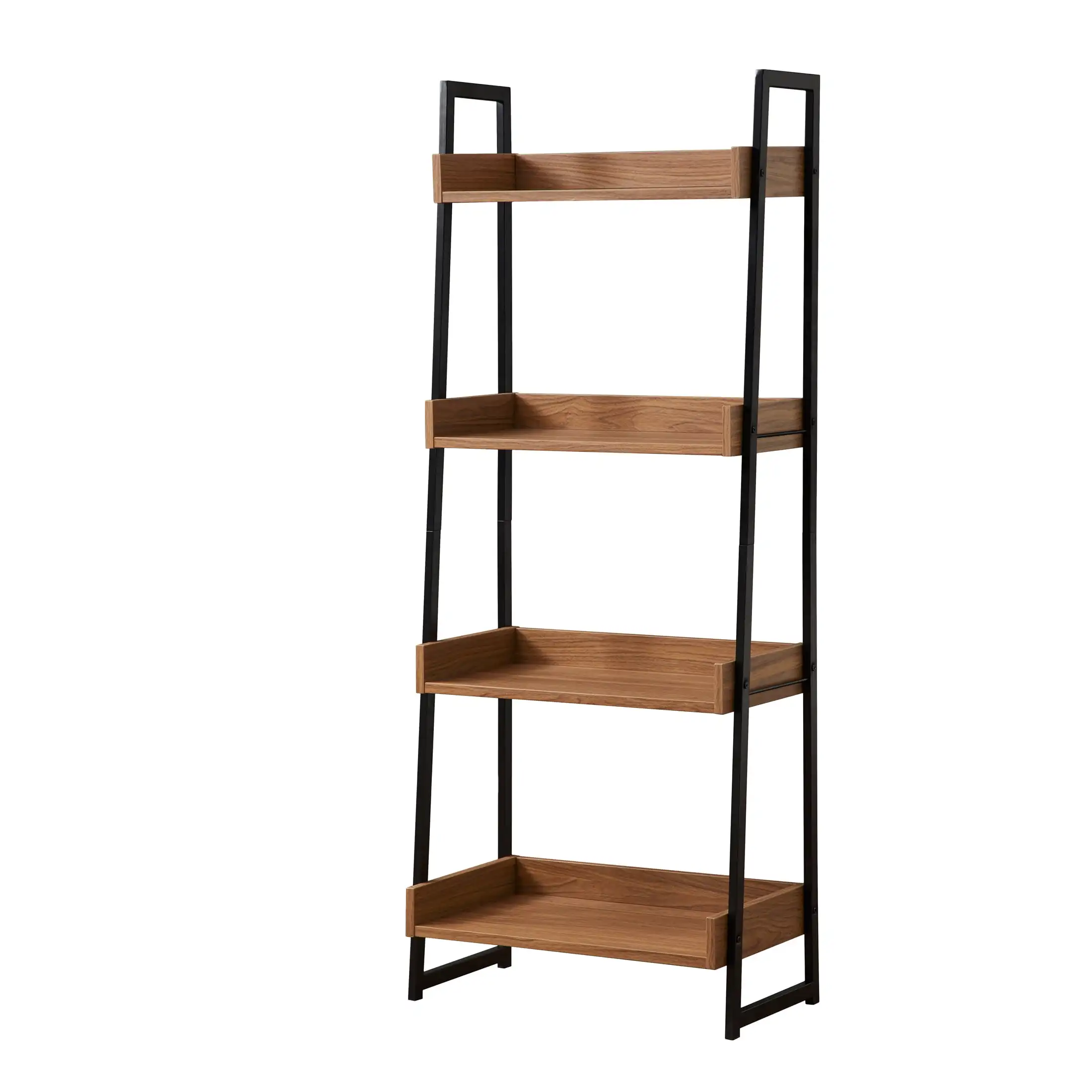 

Mainstays Mixed Material 4-Shelf Bookcase, Walnut book shelf furniture library furniture bookcase bookshelves storage shelf