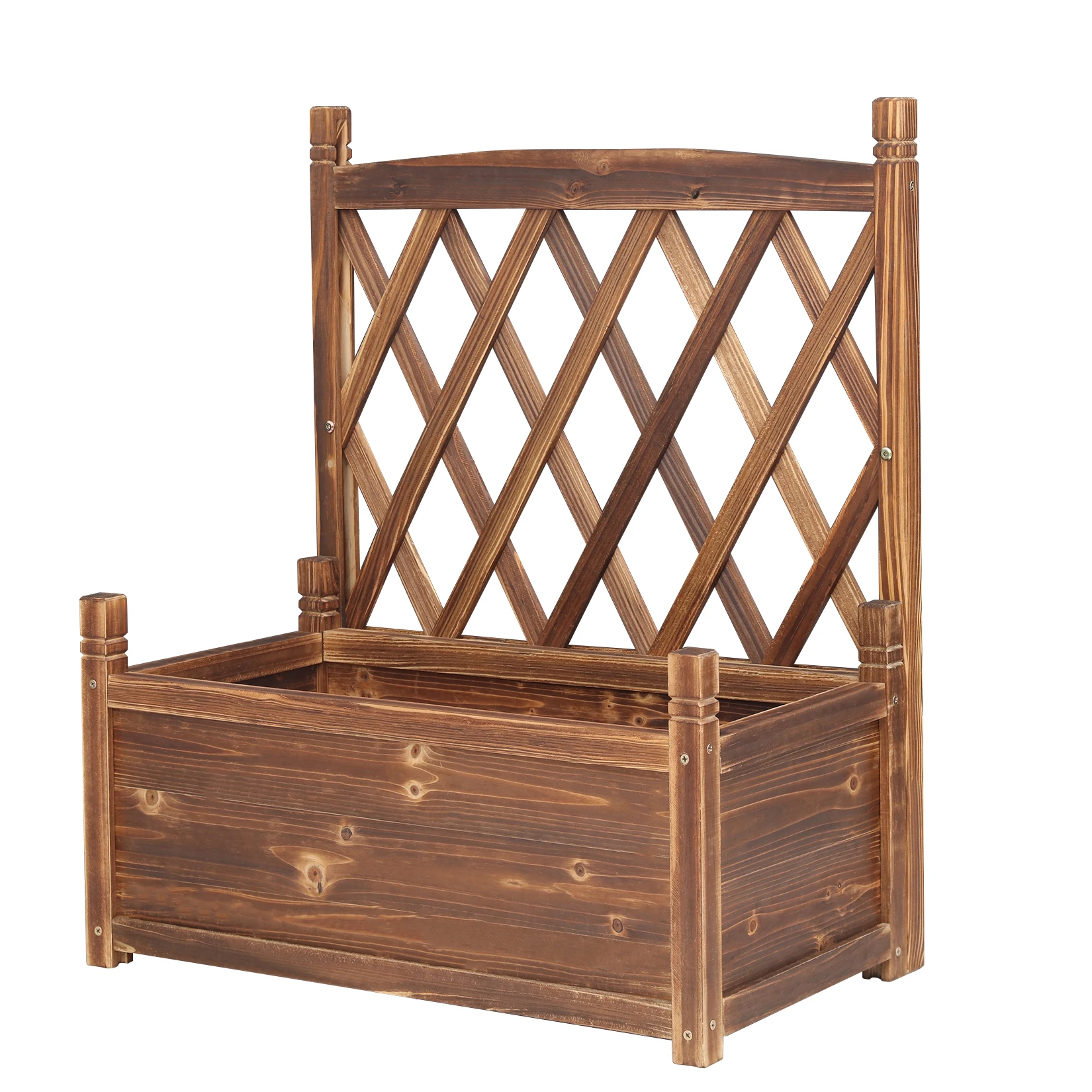Raised Garden Bed with Trellis-Garden Box for Vine Climbing Plants Flower Free-Standing Raised Planter for Patio Indoor