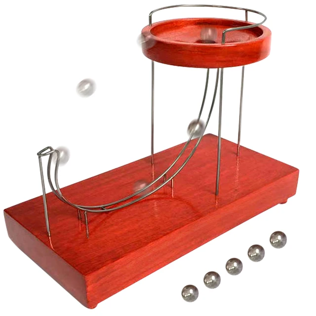 Wooden Art Perpetual Marble Machine Can Jump Perpetual Motion Decoration Jumping Ball Motion Toy for Garden Balance Ball Toy 1