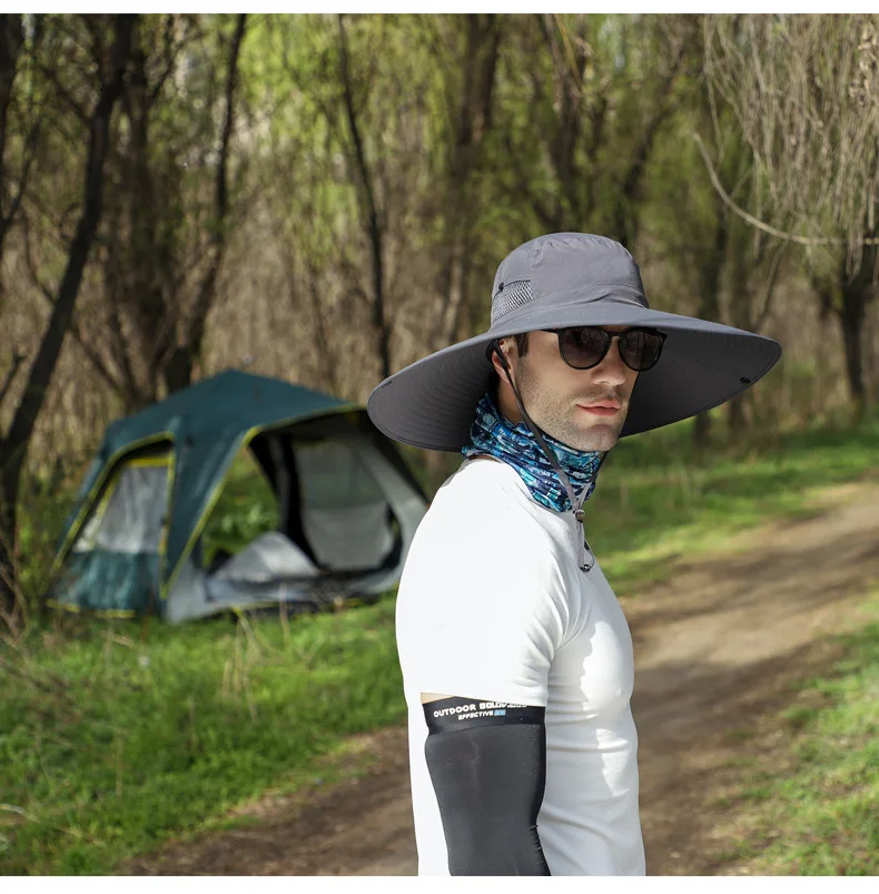 Outdoor-Visierhut für Herren, großer Kopf für Fischerkappen, Tarnung, Camping, Angeln, männlich, Übergröße, 60–65 cm – Detail 14
