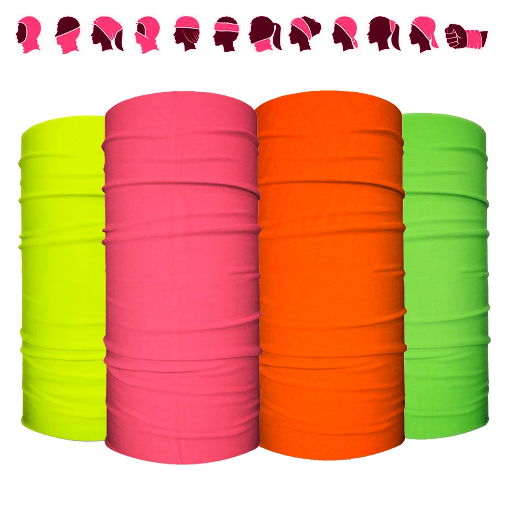 Dyeing Neon Color Bandana Summer Cooling Headwear Women Balaclava Neck Gaiter Cycling Riding Scarf Headwrap Tube Face Cover Mask