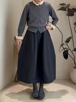 Korean Sle plus Size Midi Skirt Women's Faionable Vintage Floral Print Ele Versatile Mid-Length f Skirt - Image 3