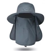 Summer Sun Hats UV Protection Outdoor Hunting Fishing Cap for Men Women Hiking Camping Visor Bucket Hat Removable Fisherman Hat 5