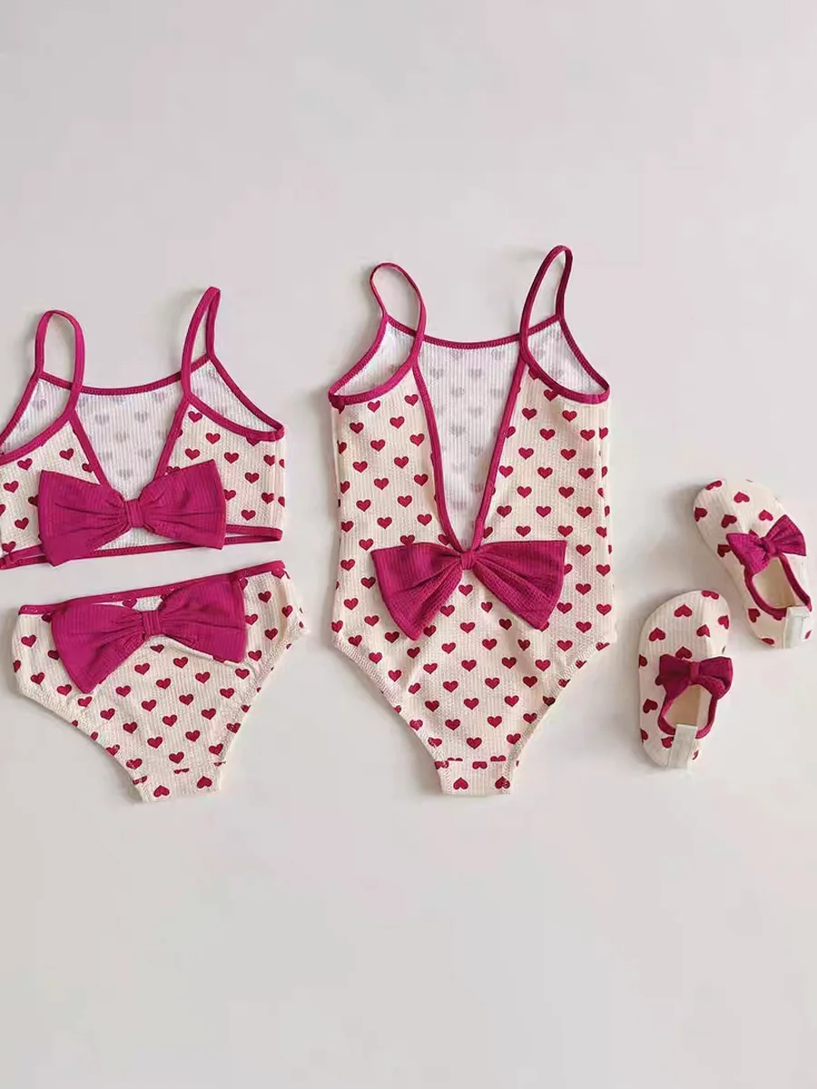 Children's Clothing Cute Girls Swimsuit for Kids Swimwear Printed Cherry Beach Wear Bather Suit Baby Bikinis Sets Sea Side - 3