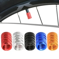 Cylindrical Aluminum Car Tire Valve Stem Caps Bike Motorcycle Alloy Valve Dust Covers Reticulated Surface Wheel Rim Plug Caps 3