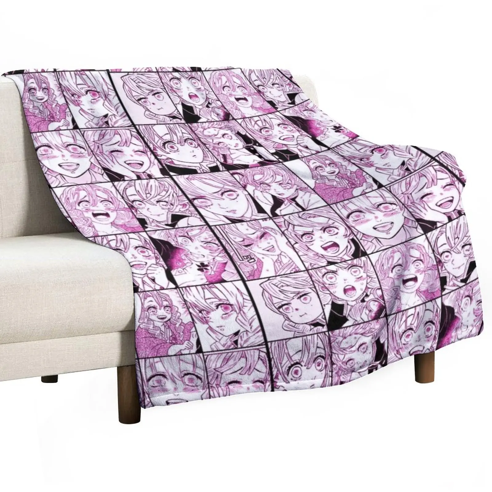 

cute samurai manga collage Throw Blanket Sofa Quilt Comforter Blanket Single Blanket For Sofa Thin