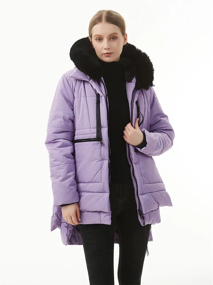 Thick Warm Fluff Parka for Women,Pocket Design Hood, Female Winter Jacket, Stylish Coat, Waterproof Outerware, New, Hot, 2023