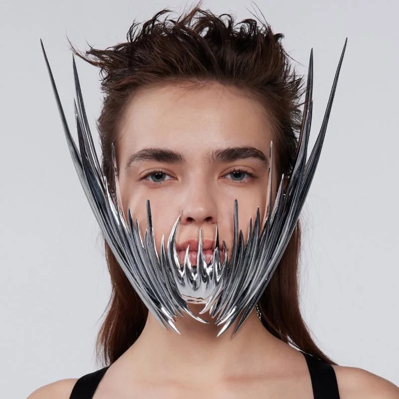 european-and-american-personality-spiky-exaggerated-dark-department-mask-gothic-punk-hoedown-mask-men's-women's-mask-mesh-mask